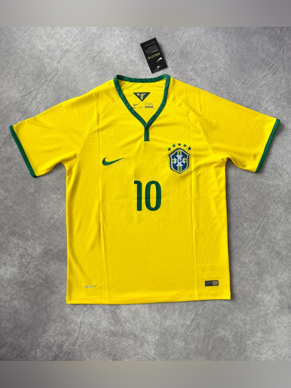 Nike Yellow & Green Brazil Soccer Jersey Neymar Jr  with#10